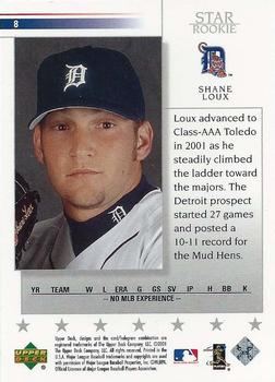 2002 Upper Deck #8 Shane Loux Back