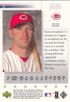 2002 Upper Deck #12 Adam Dunn Back