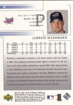 2002 Upper Deck #55 Jarrod Washburn Back