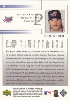 2002 Upper Deck #58 Ben Weber Back
