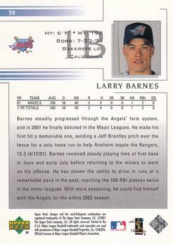 2002 Upper Deck #59 Larry Barnes Back