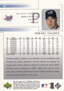 2002 Upper Deck #60 Ismael Valdes Back