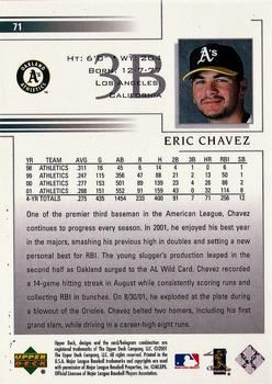 2002 Upper Deck #71 Eric Chavez Back