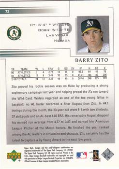 2002 Upper Deck #73 Barry Zito Back