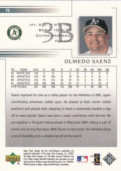 2002 Upper Deck #76 Olmedo Saenz Back