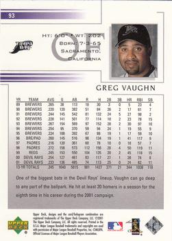 2002 Upper Deck #93 Greg Vaughn Back