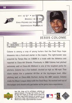 2002 Upper Deck #98 Jesus Colome Back