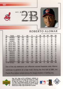 2002 Upper Deck #107 Roberto Alomar Back