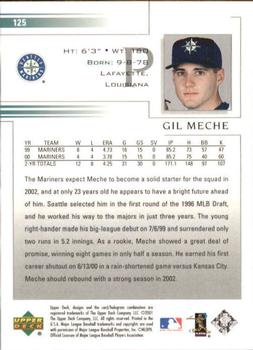 2002 Upper Deck #125 Gil Meche Back