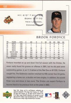 2002 Upper Deck #137 Brook Fordyce Back