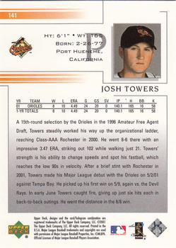 2002 Upper Deck #141 Josh Towers Back