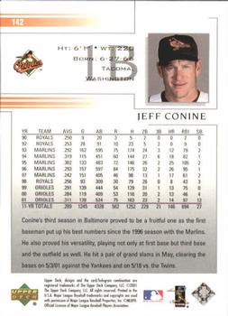 2002 Upper Deck #142 Jeff Conine Back