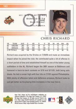 2002 Upper Deck #143 Chris Richard Back