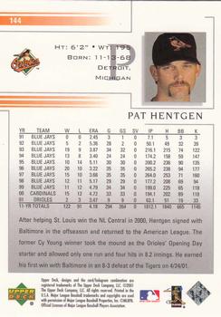 2002 Upper Deck #144 Pat Hentgen Back