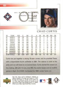 2002 Upper Deck #151 Chad Curtis Back