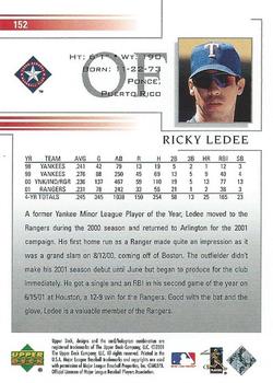 2002 Upper Deck #152 Ricky Ledee Back