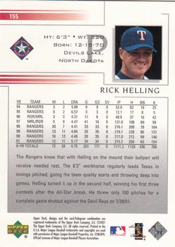 2002 Upper Deck #155 Rick Helling Back