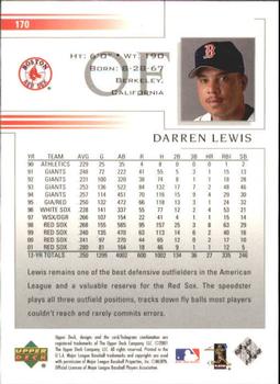 2002 Upper Deck #170 Darren Lewis Back
