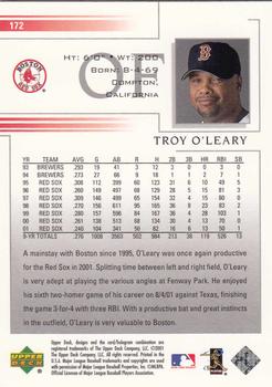 2002 Upper Deck #172 Troy O'Leary Back