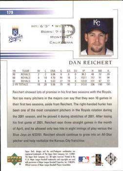2002 Upper Deck #179 Dan Reichert Back