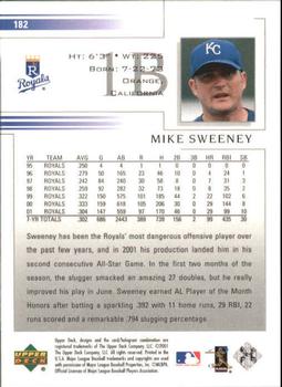 2002 Upper Deck #182 Mike Sweeney Back