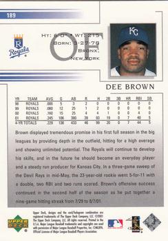 2002 Upper Deck #189 Dee Brown Back