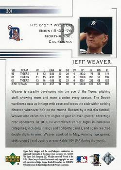 2002 Upper Deck #201 Jeff Weaver Back