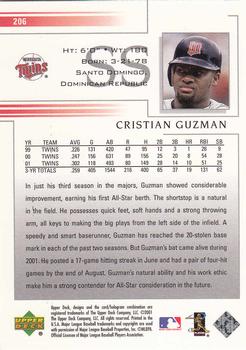 2002 Upper Deck #206 Cristian Guzman Back