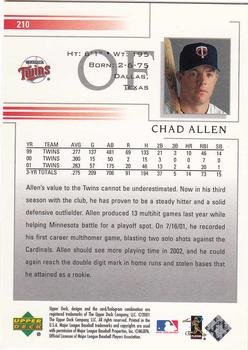2002 Upper Deck #210 Chad Allen Back