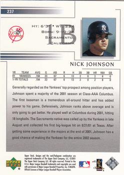 2002 Upper Deck #237 Nick Johnson Back