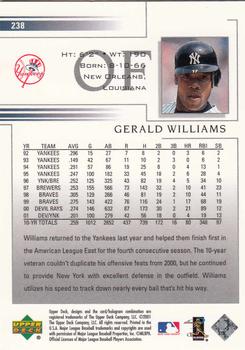 2002 Upper Deck #238 Gerald Williams Back