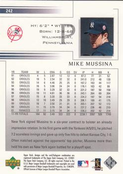 2002 Upper Deck #242 Mike Mussina Back