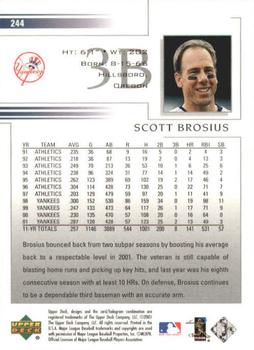 2002 Upper Deck #244 Scott Brosius Back