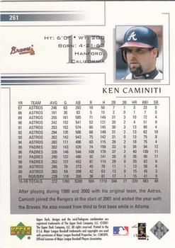 2002 Upper Deck #261 Ken Caminiti Back