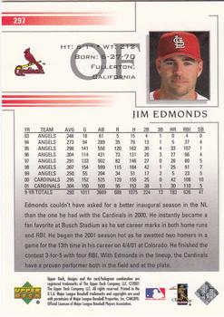 2002 Upper Deck #297 Jim Edmonds Back