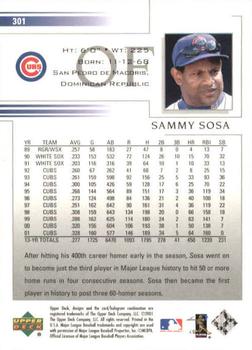 2002 Upper Deck #301 Sammy Sosa Back