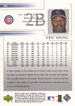 2002 Upper Deck #302 Eric Young Back