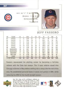 2002 Upper Deck #307 Jeff Fassero Back