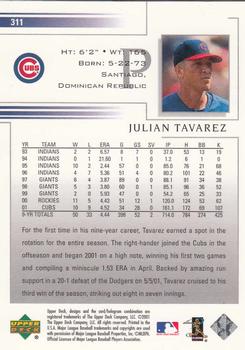 2002 Upper Deck #311 Julian Tavarez Back