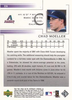 2002 Upper Deck #316 Chad Moeller Back
