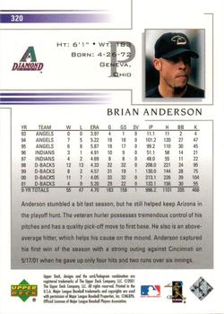 2002 Upper Deck #320 Brian Anderson Back
