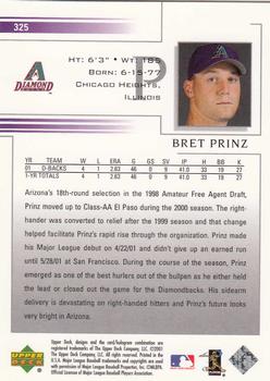 2002 Upper Deck #325 Bret Prinz Back