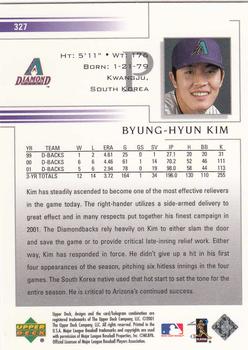 2002 Upper Deck #327 Byung-Hyun Kim Back
