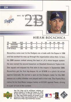 2002 Upper Deck #334 Hiram Bocachica Back