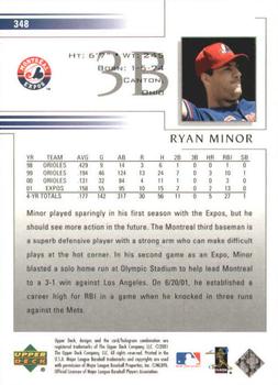 2002 Upper Deck #348 Ryan Minor Back
