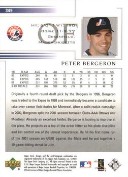 2002 Upper Deck #349 Peter Bergeron Back