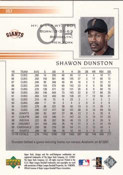 2002 Upper Deck #357 Shawon Dunston Back