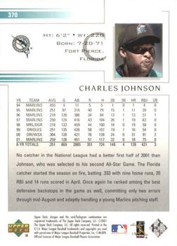 2002 Upper Deck #370 Charles Johnson Back