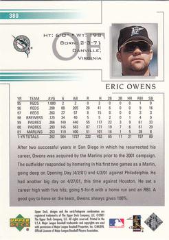 2002 Upper Deck #380 Eric Owens Back