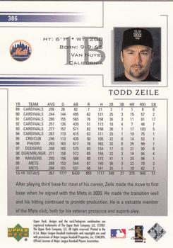 2002 Upper Deck #386 Todd Zeile Back
